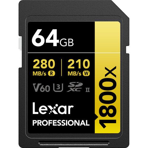 Lexar 64GB Professional 1800x UHS-II SD - 1